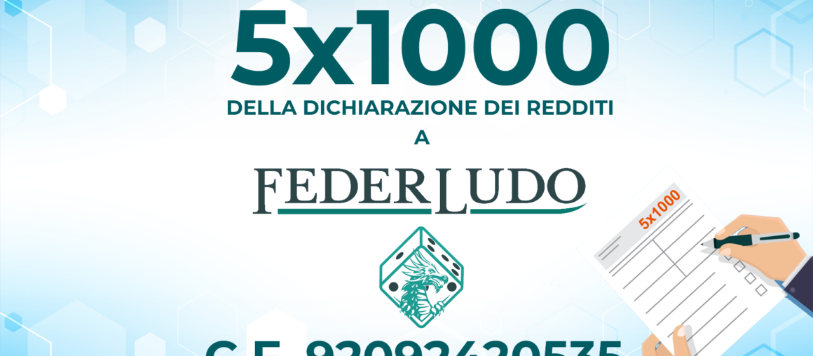 5x1000 2021: scegli Federludo, scrivi 92 09 24 20 535