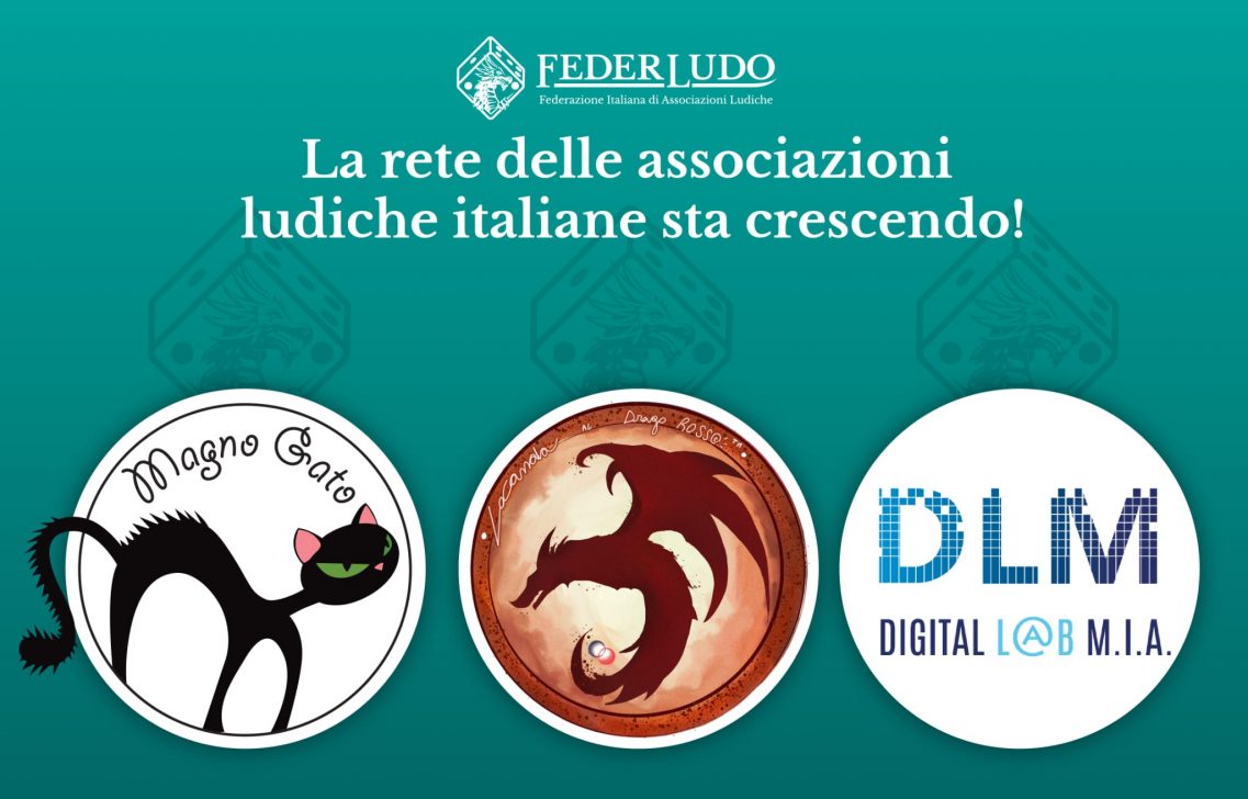 Tre nuove associazioni entrano a far parte della rete di Federludo.